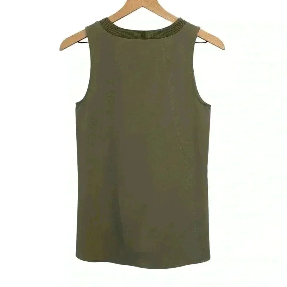 ATHLETA Zephyr Tank Top Laurel Olive Green | Size XXS, Crew Neck, Relaxed Fit - Picture 4 of 11